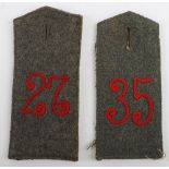 2x WW1 German Simplified Shoulder Straps