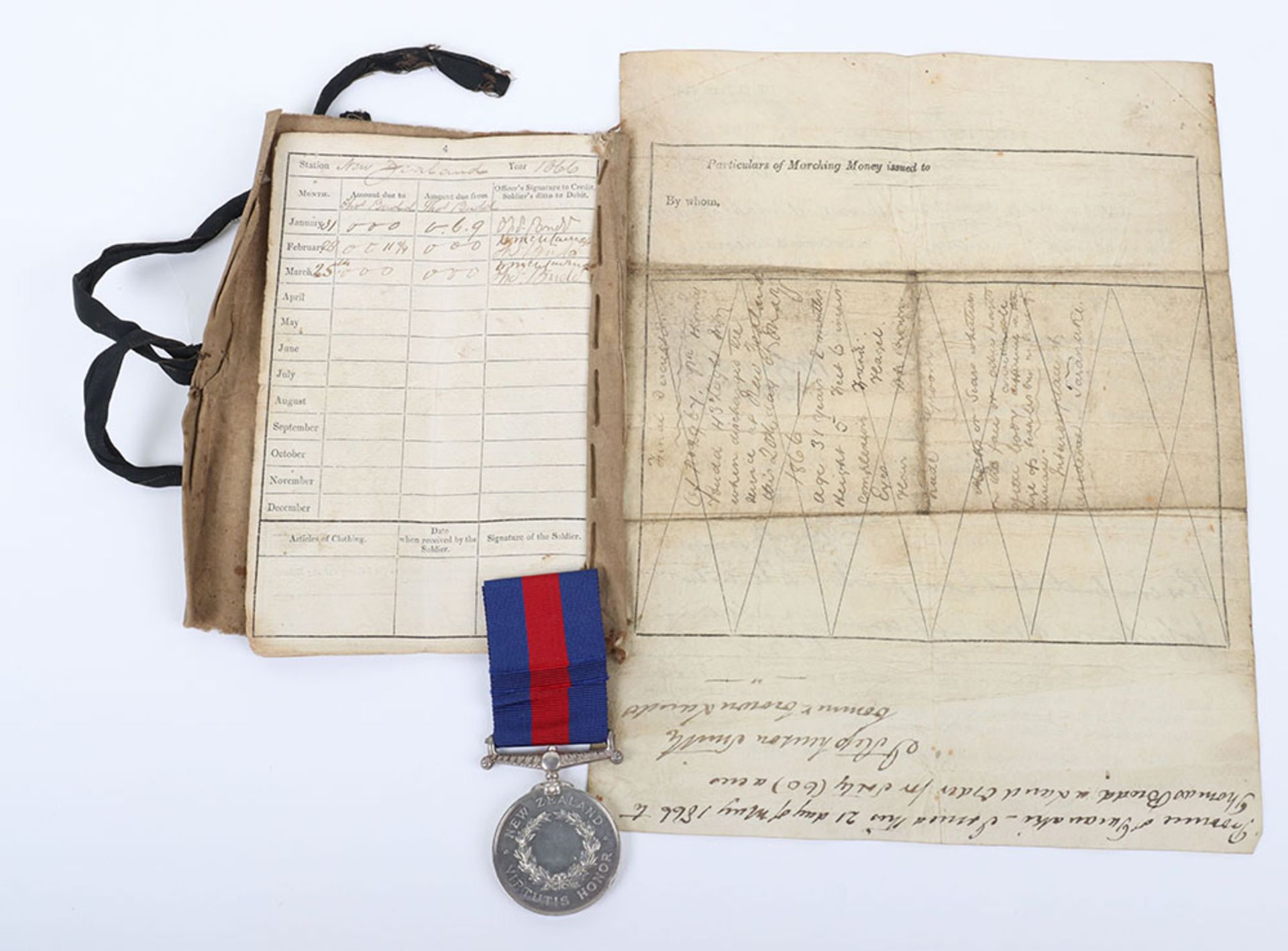 Victorian New Zealand 1845-66 Medal to the 43rd Regiment of Foot with Original Documentation - Image 5 of 5