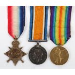 Great War 1914-15 Star Medal Trio to a Private in the Yorkshire Regiment Who Was Discharged as Unfit