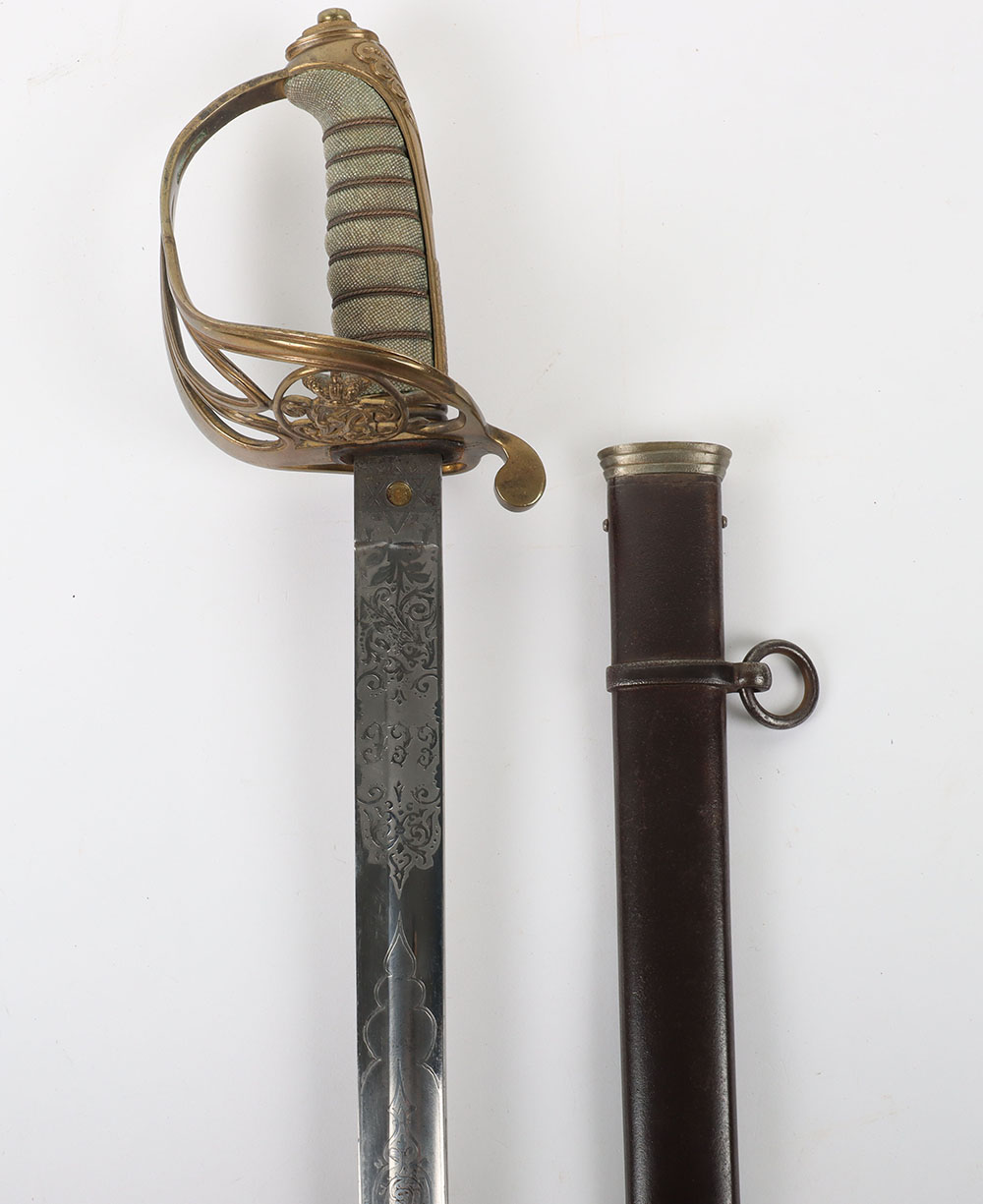 Scarce Victorian 1845 Pattern Infantry Officers Sword of the 2nd Hampshire Rifle Volunteers