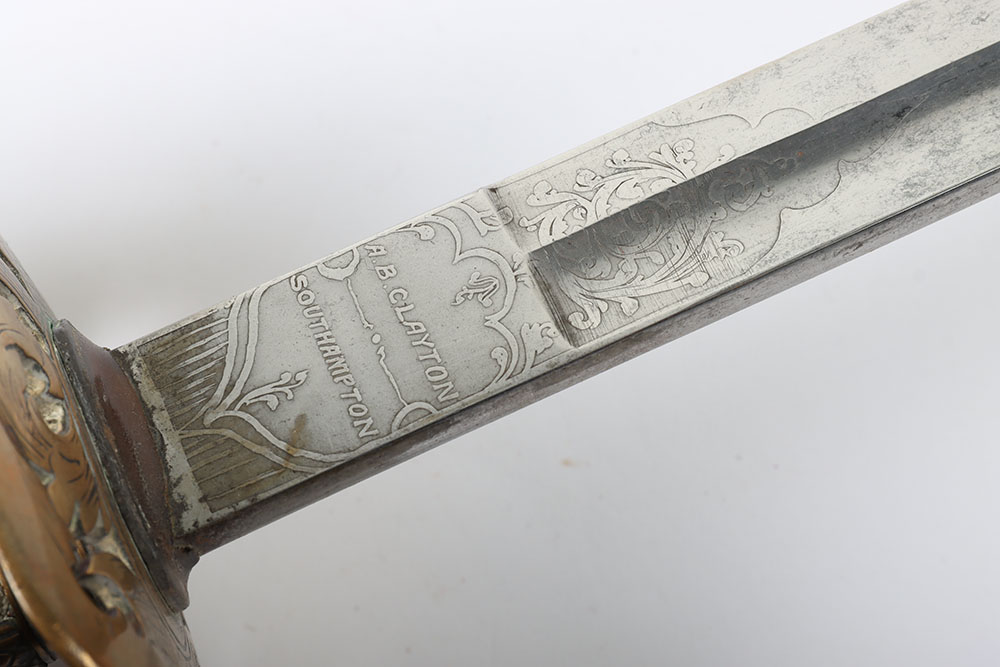 Scarce Victorian 1857 Pattern Officers Sword of the Hampshire Engineer Volunteers - Image 10 of 14