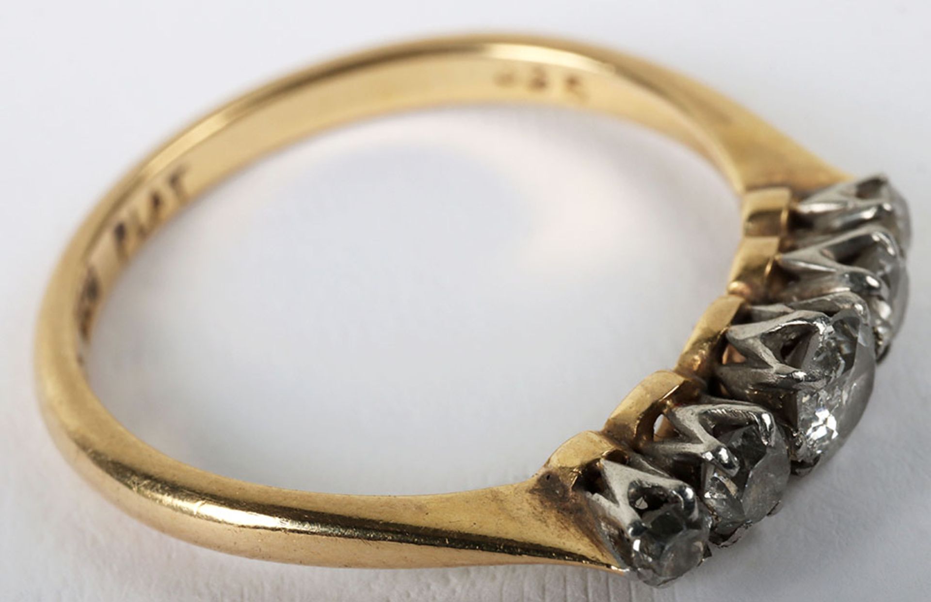 An 18ct gold five stone diamond ring - Image 3 of 3