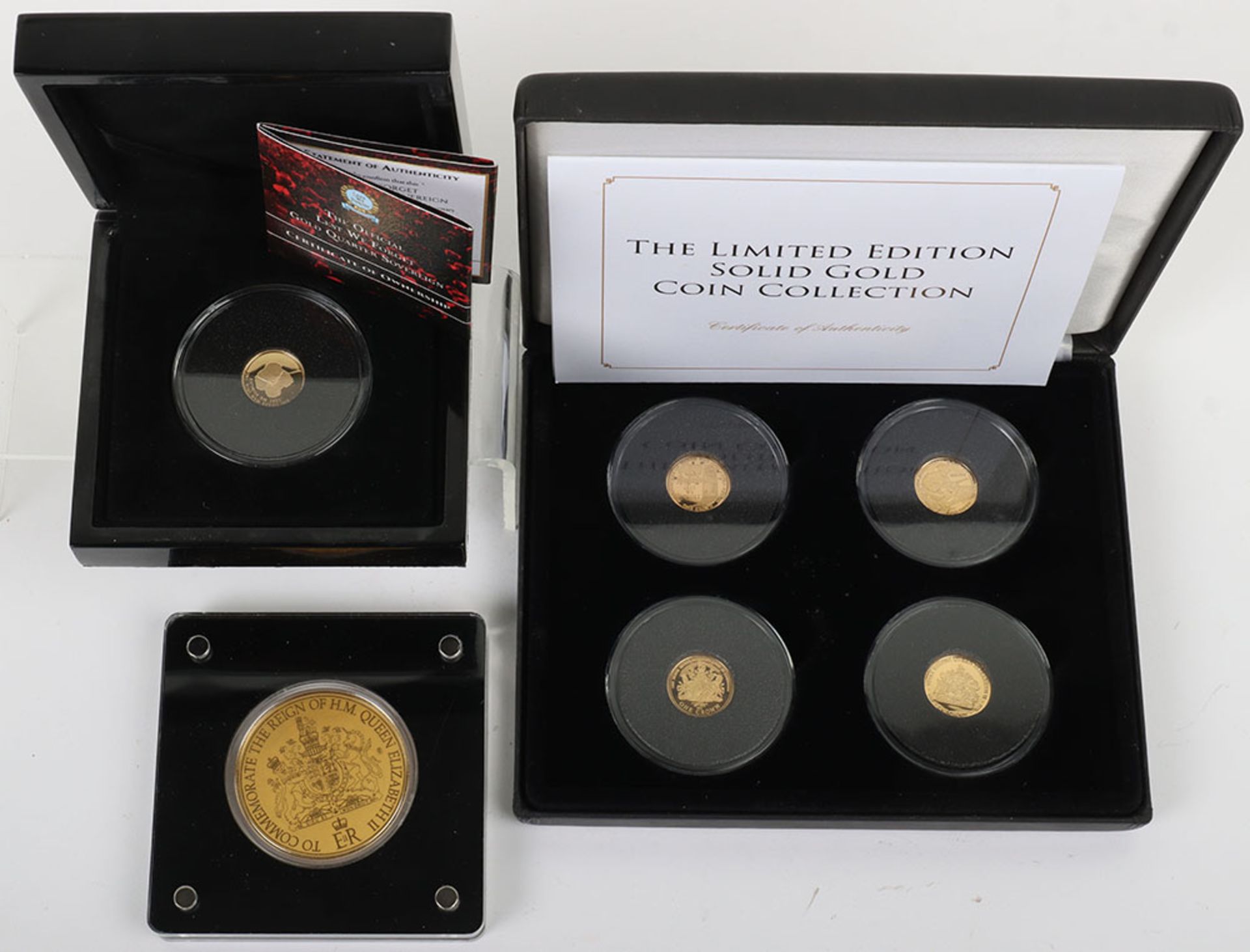 A set of four 9ct gold (1g each) Tristan da Cunha coins