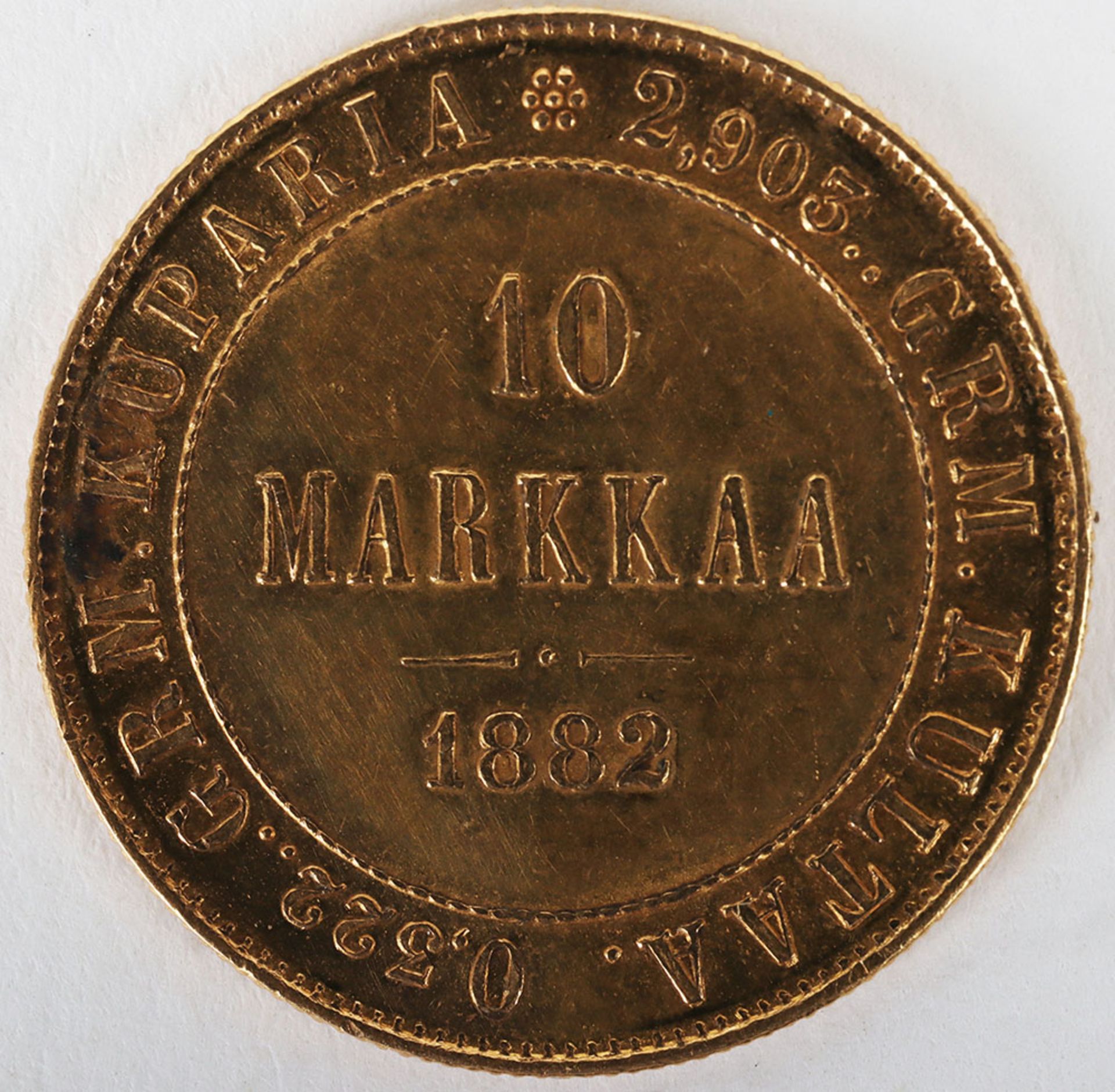 Finland, 10 Markkaa, 1882 - Image 2 of 2