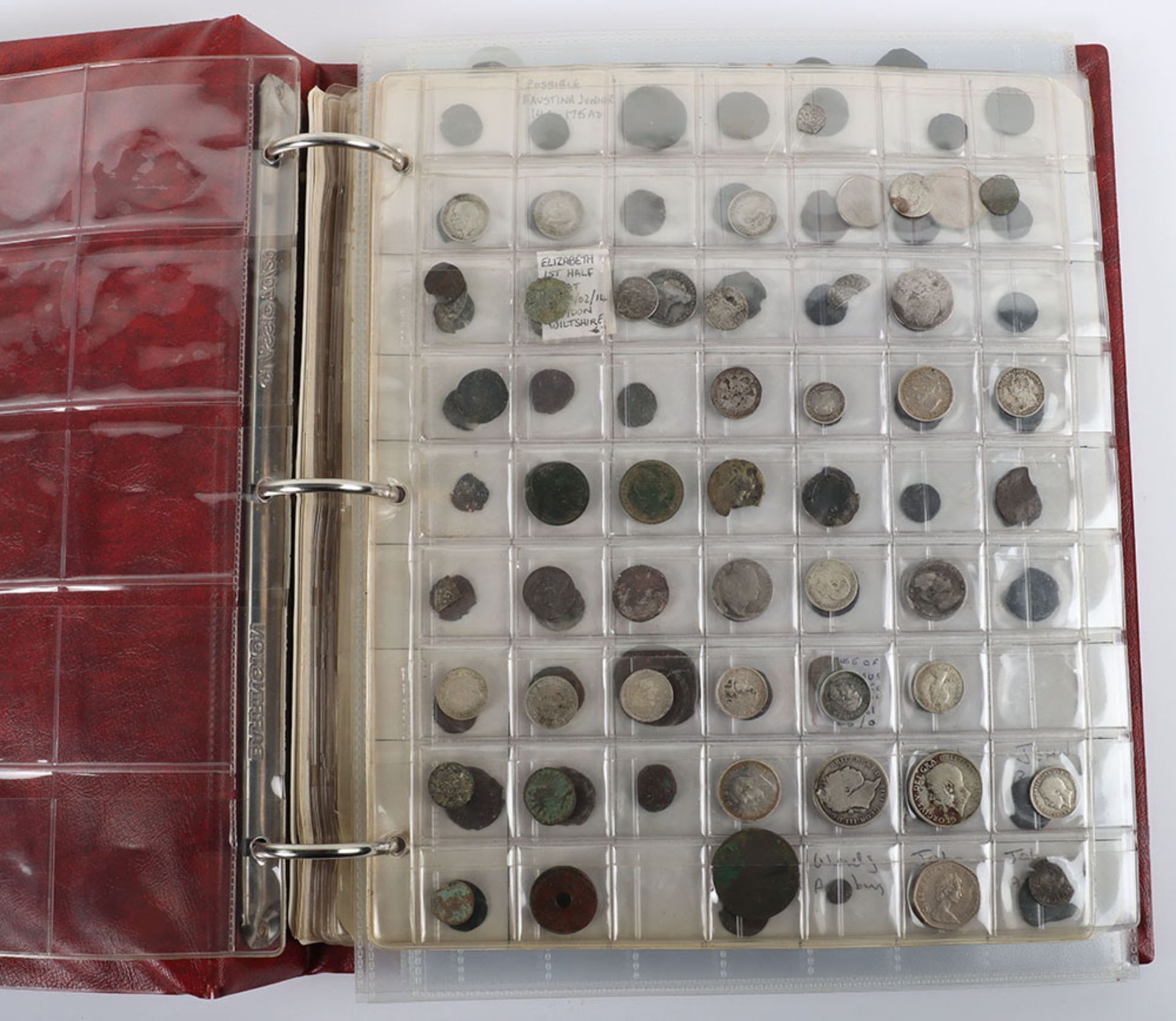 A folder of mostly GB coinage from hammered to modern, including 1818 Shilling