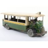 A Charles Rossignol tinplate clockwork Single Decker Paris bus, 1920s