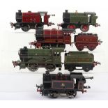 Five Hornby 0 gauge clockwork 0-4-0 locomotives