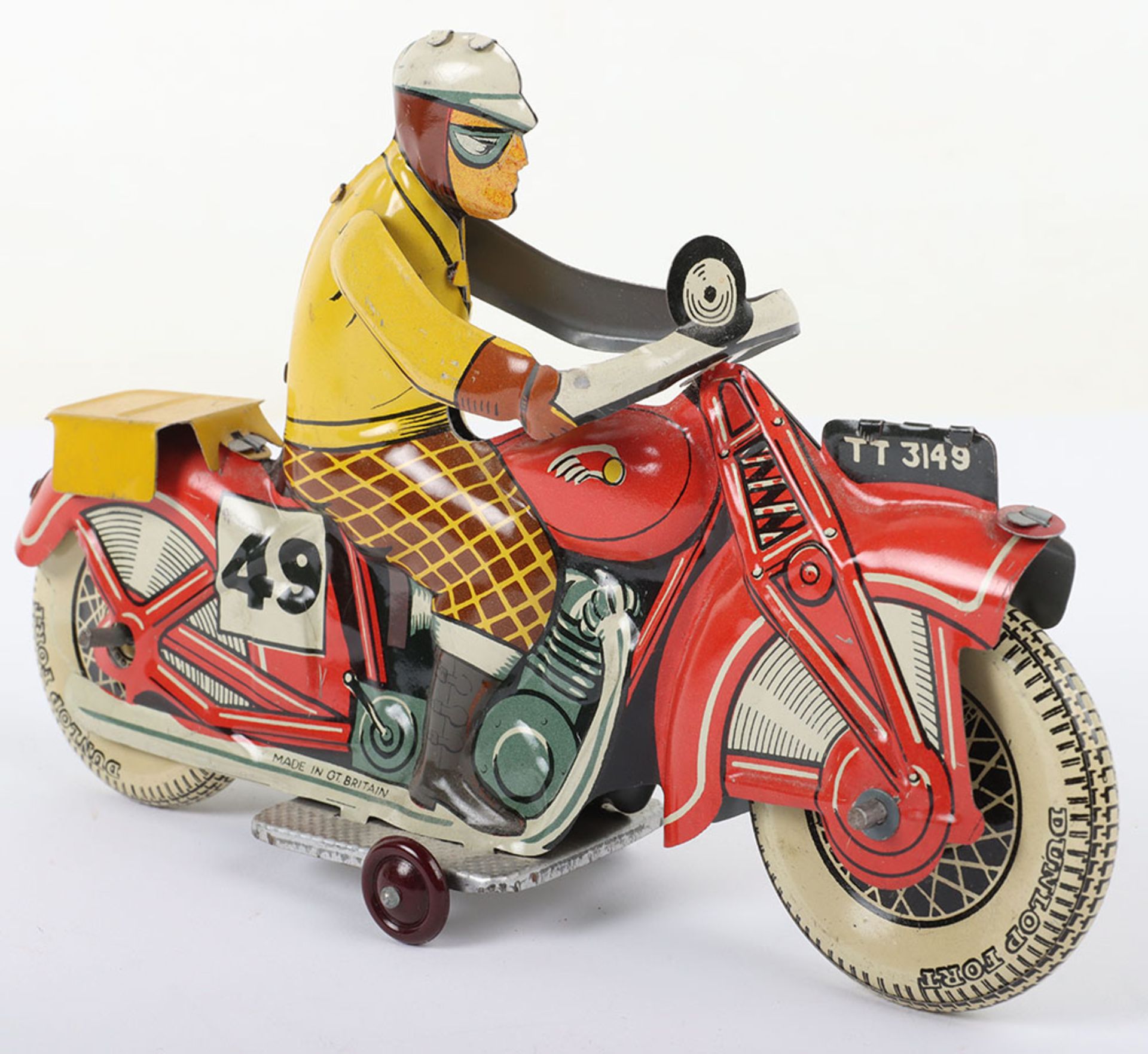 A good Mettoy tinplate clockwork Motorcyclist Sportsman, English 1951 - Image 4 of 7
