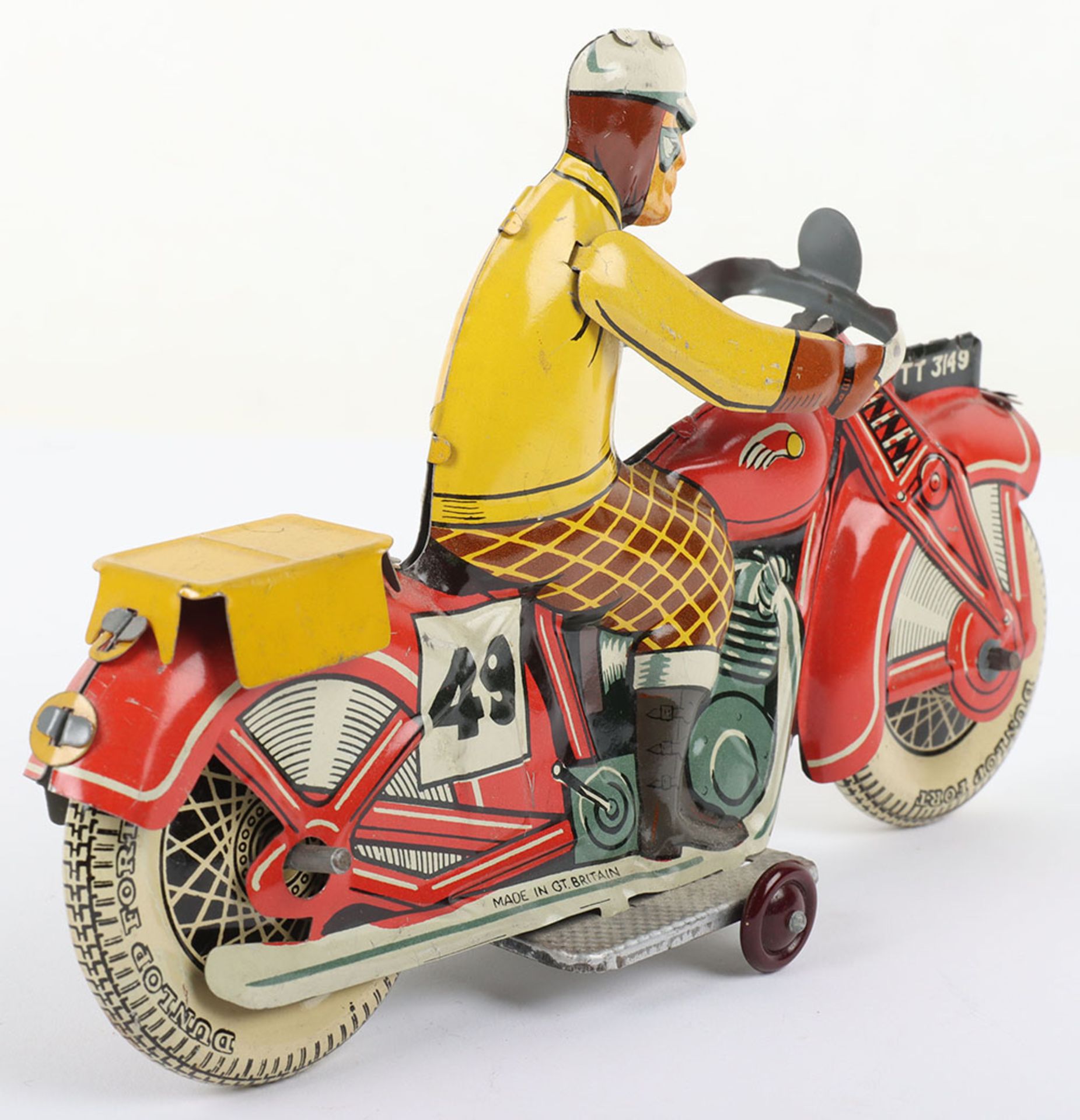 A good Mettoy tinplate clockwork Motorcyclist Sportsman, English 1951 - Image 5 of 7