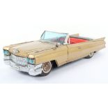 Large Bandai battery operated Golden Cadillac Convertible, 1960s