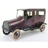 Tinplate clockwork Chauffer Driven Limousine, German circa 1912,