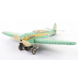 Wells of London clockwork tinplate Aeroplane 301, 1930s