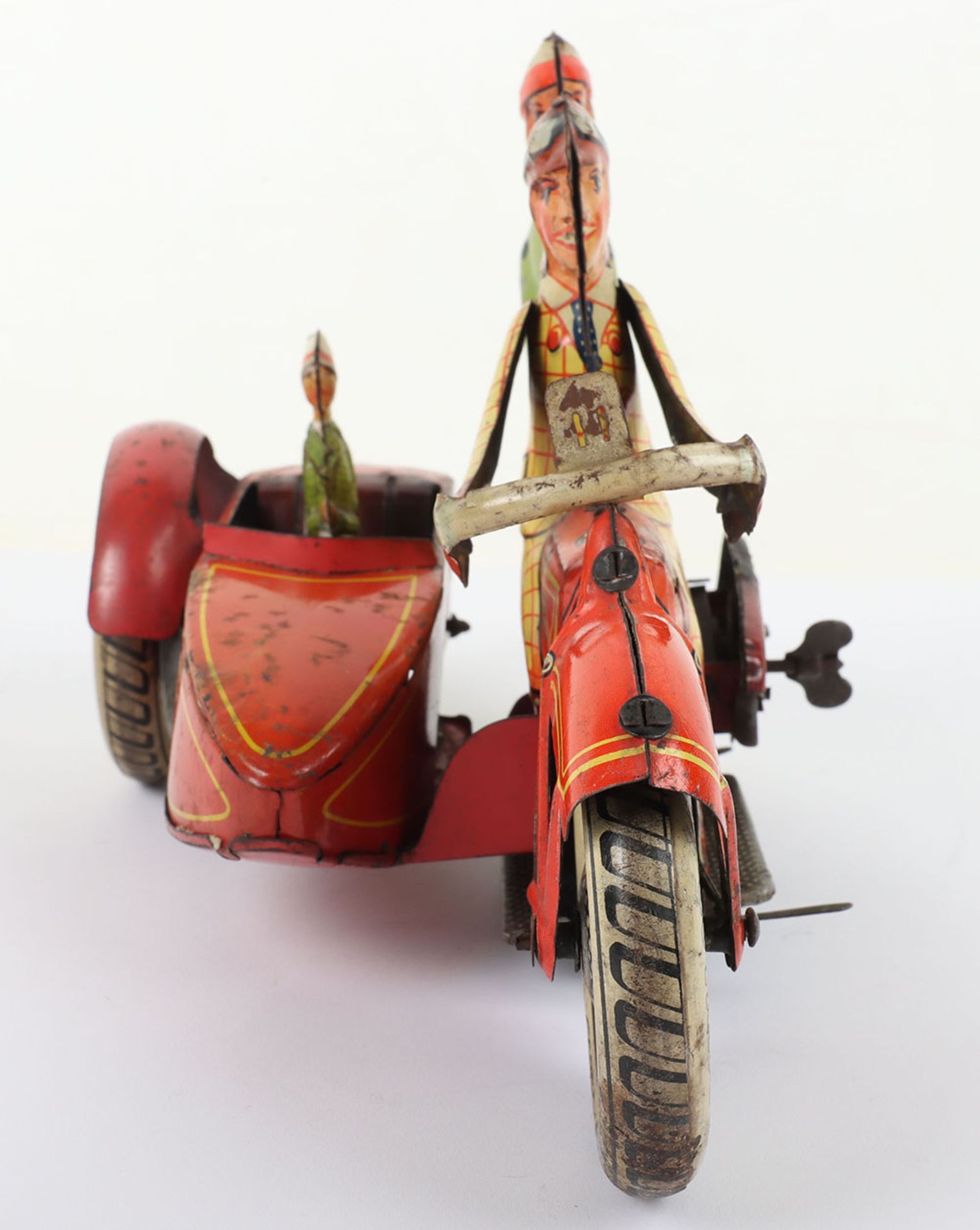 Large and rare Tipp & Co clockwork Motorbike with sidecar, German 1926 - Image 3 of 6
