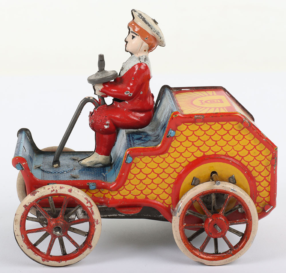 Rare Lehmann tinplate Buster Brown driving an open car, German for the U.S market circa 1910 - Image 2 of 7