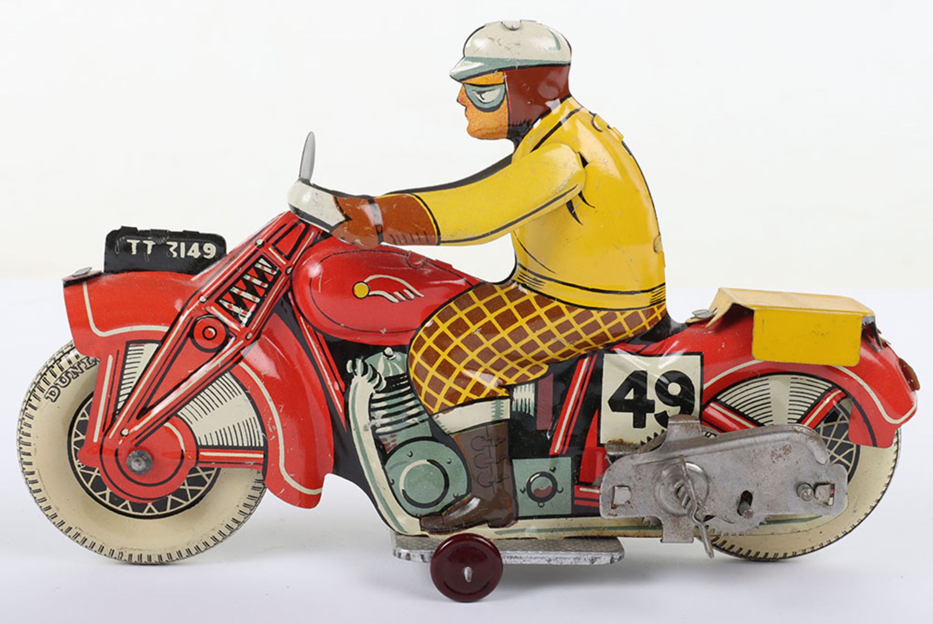 A good Mettoy tinplate clockwork Motorcyclist Sportsman, English 1951 - Image 2 of 7