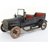 Large Bing tinplate clockwork Four-Seater Open Tourer Motor car, German 1912-15