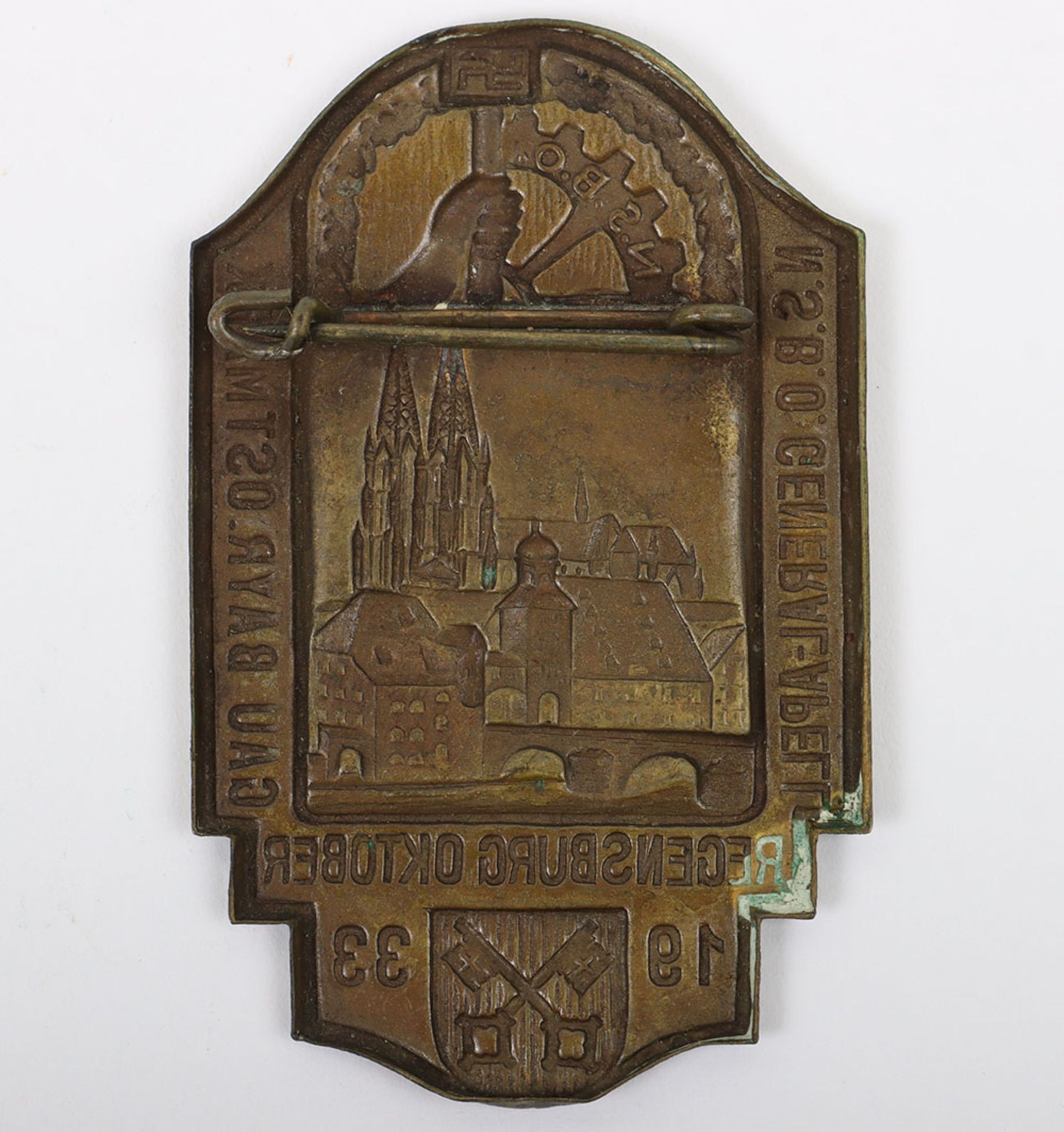 Third Reich N.S.B.O Regensburg Gau Ostmark Day Badge - Image 3 of 3