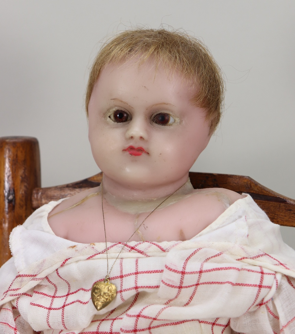 Suzanna Rose Keys a poured wax shoulder head doll, English circa 1860, probably Pierotti, - Image 3 of 4