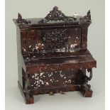 Rare Rock and Graner Dolls House tinplate musical box upright Piano, German circa 1875,