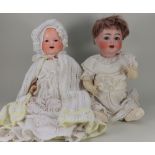 A Simon & Halbig 126 bisque head baby doll, circa 1910,