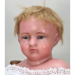 A good signed Pierotti poured wax shoulder head baby doll, English circa 1860,