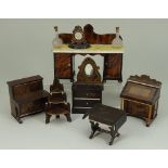 Waltershausen Dolls house furniture, German 1880s,