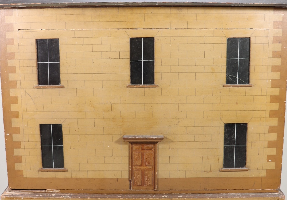 A fine and early English painted wooden dolls house on original stand, 1820s/30s, - Image 4 of 5