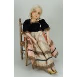 A French cloth Boudoir doll, 1920s,