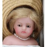 A poured wax shoulder head doll, probably Pierotti, English 1860,