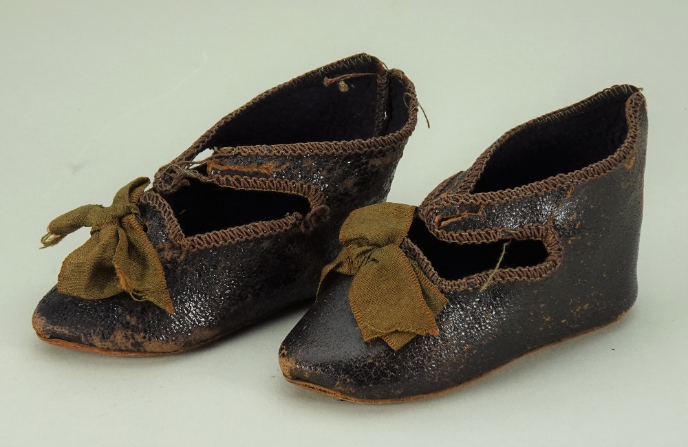CHAUSSURES En CUIR T11 (8.6Cm) Pour/De POUPEE ANCIENNE - DOL