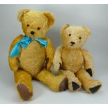 Two golden mohair Teddy bears, circa 1960,
