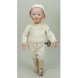 A rare mechanical ‘walking’ character boy doll, German circa 1910,