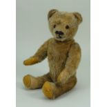 A light brown mohair Teddy bear, probably German 1920s,