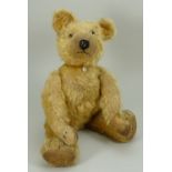 A Chad Valley golden mohair Teddy bear with button, circa 1930,