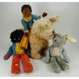 Charming collection of four soft toys, 1930s,