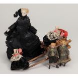 Five German Parian style Dolls House dolls,
