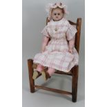 Suzanna Rose Keys a poured wax shoulder head doll, English circa 1860, probably Pierotti,