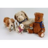 Three soft toy dogs, English 1930s-50s,