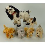 Six post-war mohair toy dogs,