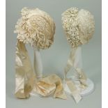 Two Victorian Christening Bonnets,