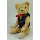 A golden mohair Teddy bear with musical movement, 1930s,