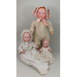 A.M 341 bisque head Dream baby in ‘Bunny costume’, German circa 1915,