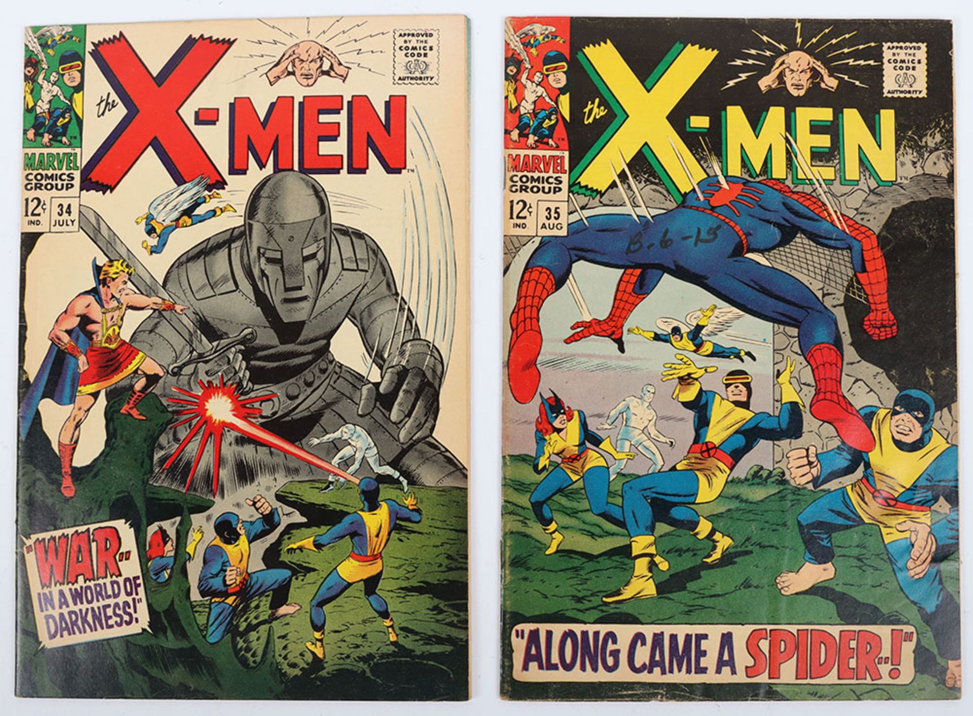 The X-Men No. 34 & 35 Marvel Silver Age Comics