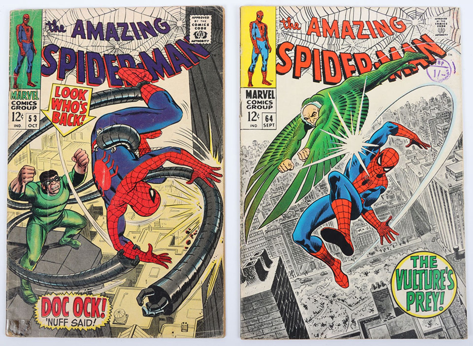 The Amazing Spider-man  No.64 & 53  Marvel Silver Age Comic