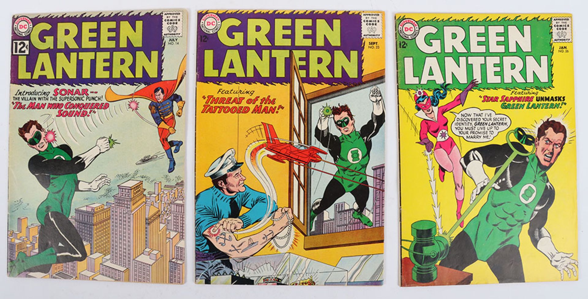Green Lantern No 14, 23 & 26 DC Silver Age Comics