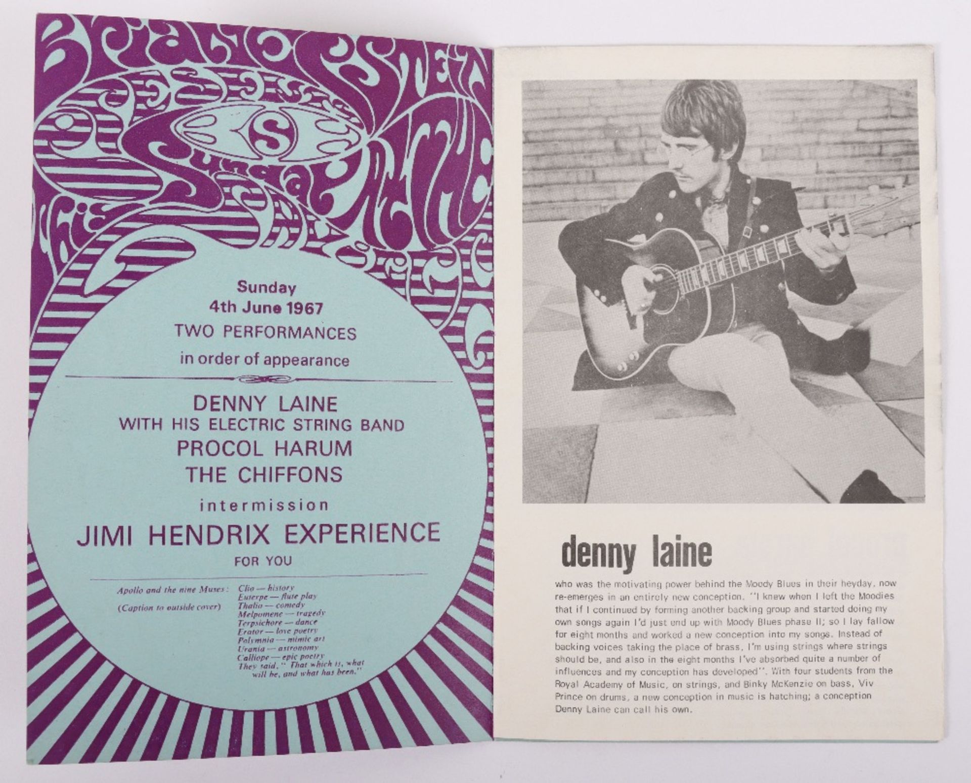 Programme for Sunday at the Saville featuring The Jimi Hendrix Experience Sunday 4th June 1967 - Image 2 of 5