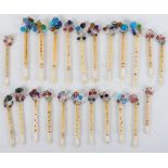 A selection of 19th century and later bone lace bobbins