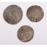 Edward I penny, Edward II penny and Edward III halfgroat