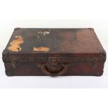 A vintage Louis Vuitton leather suitcase, early 20th century