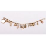 A 9ct gold charm bracelet